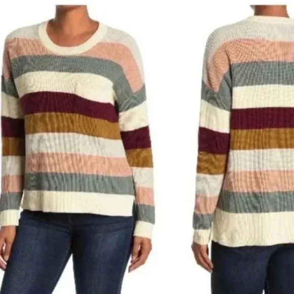 Madewell Thompson Pocket Pullover Knit Sweater in
Rainbow Stripe Size S - Picture 1 of 5